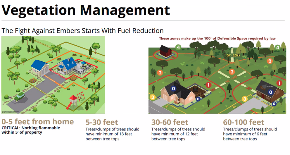 home vegetation management for forest fires