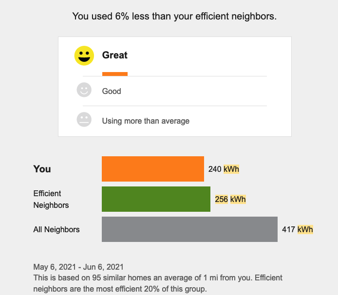 home electric bill statement